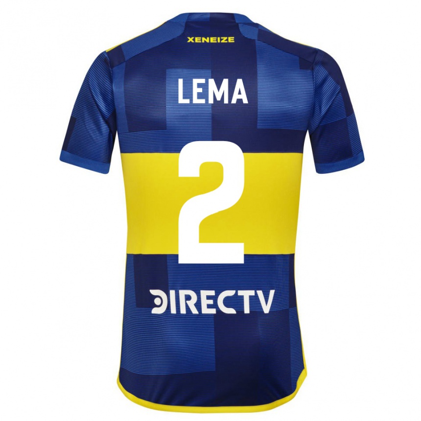 Niño Fútbol Camiseta Cristian Lema #2 Azul Amarillo 1ª Equipación 2024/25 México