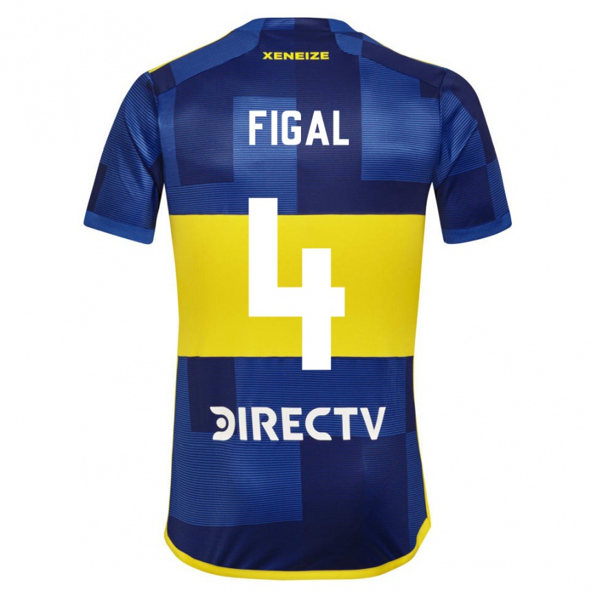 Niño Fútbol Camiseta Nicolas Figal #4 Azul Amarillo 1ª Equipación 2024/25 México