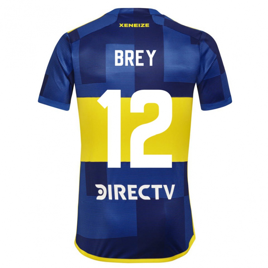 Niño Fútbol Camiseta Leandro Brey #12 Azul Amarillo 1ª Equipación 2024/25 México