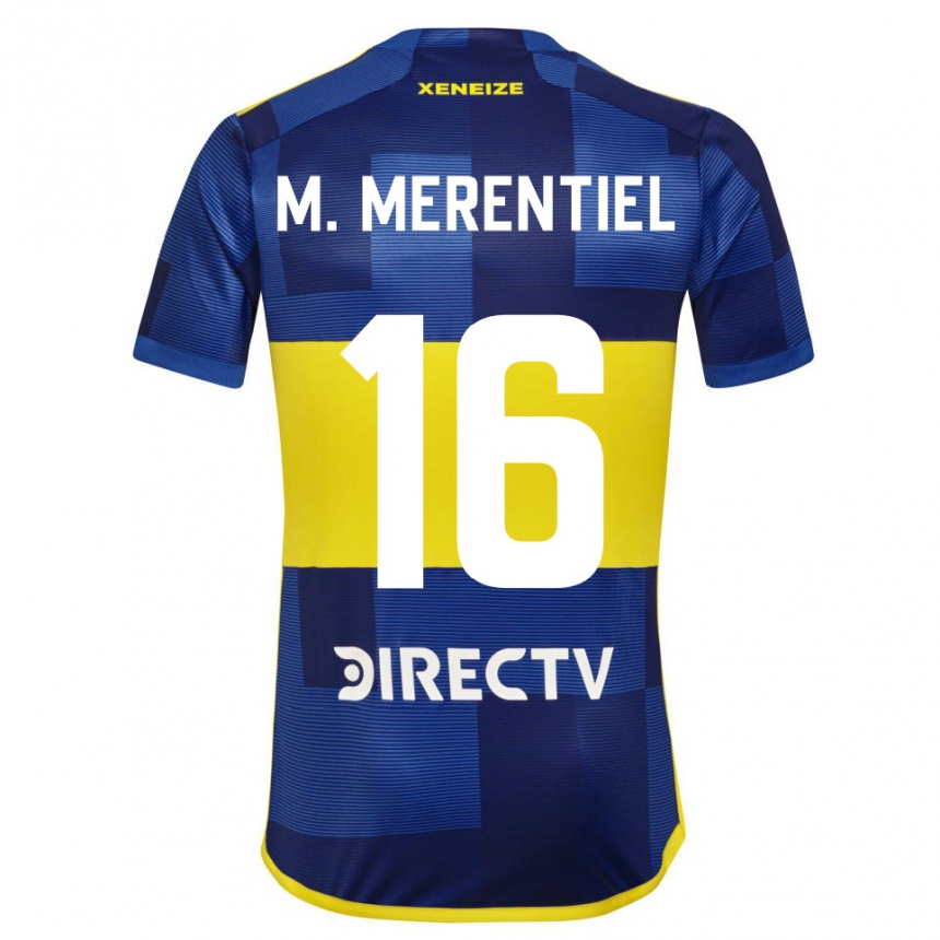 Niño Fútbol Camiseta Miguel Merentiel #16 Azul Amarillo 1ª Equipación 2024/25 México