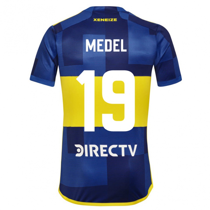 Niño Fútbol Camiseta Gary Medel #19 Azul Amarillo 1ª Equipación 2024/25 México