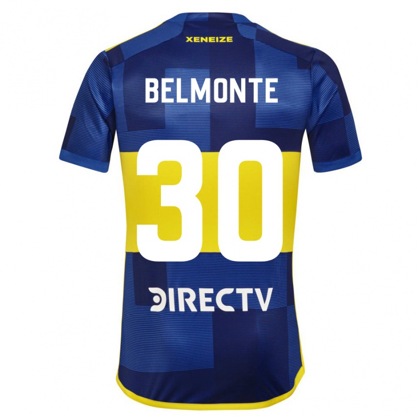 Niño Fútbol Camiseta Tomás Belmonte #30 Azul Amarillo 1ª Equipación 2024/25 México