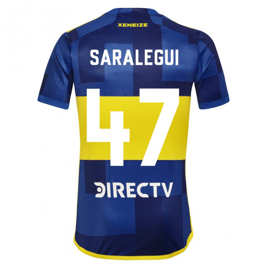 Niño Fútbol Camiseta Jabes Saralegui #47 Azul Amarillo 1ª Equipación 2024/25 México