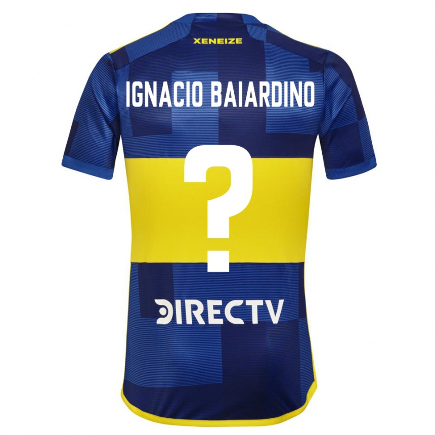 Niño Fútbol Camiseta Juan Ignacio Baiardino #0 Azul Amarillo 1ª Equipación 2024/25 México