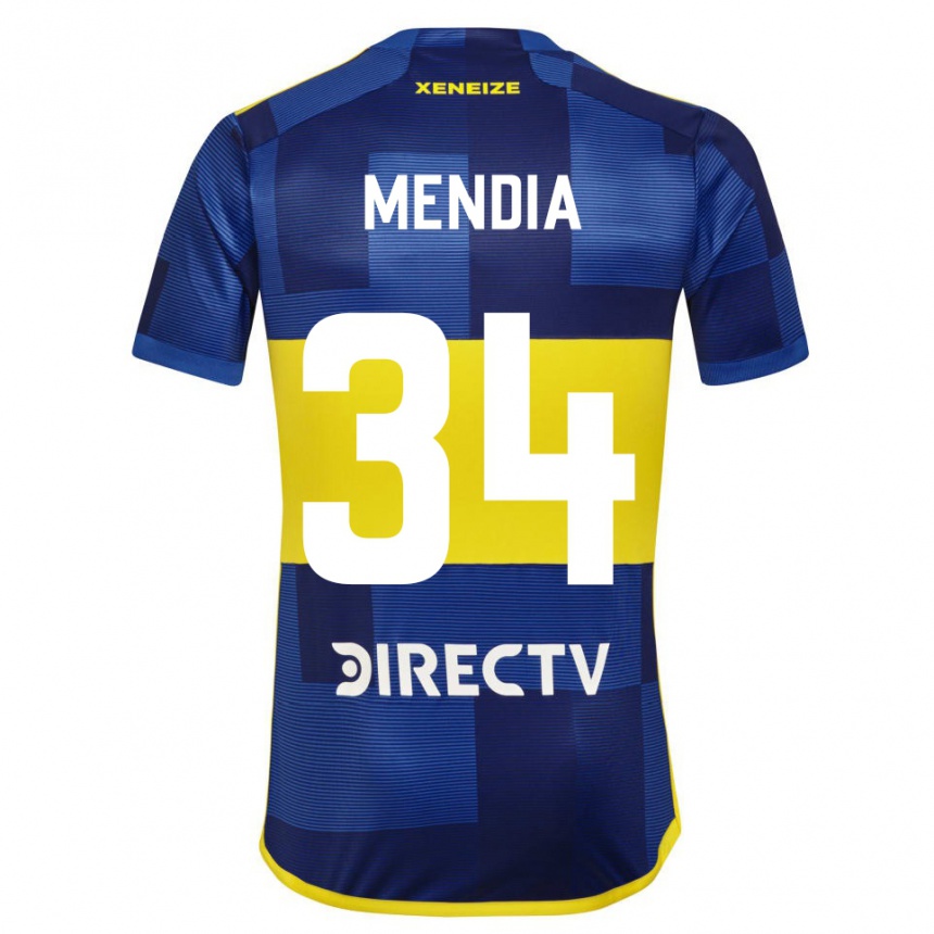 Niño Fútbol Camiseta Mateo Mendia #34 Azul Amarillo 1ª Equipación 2024/25 México