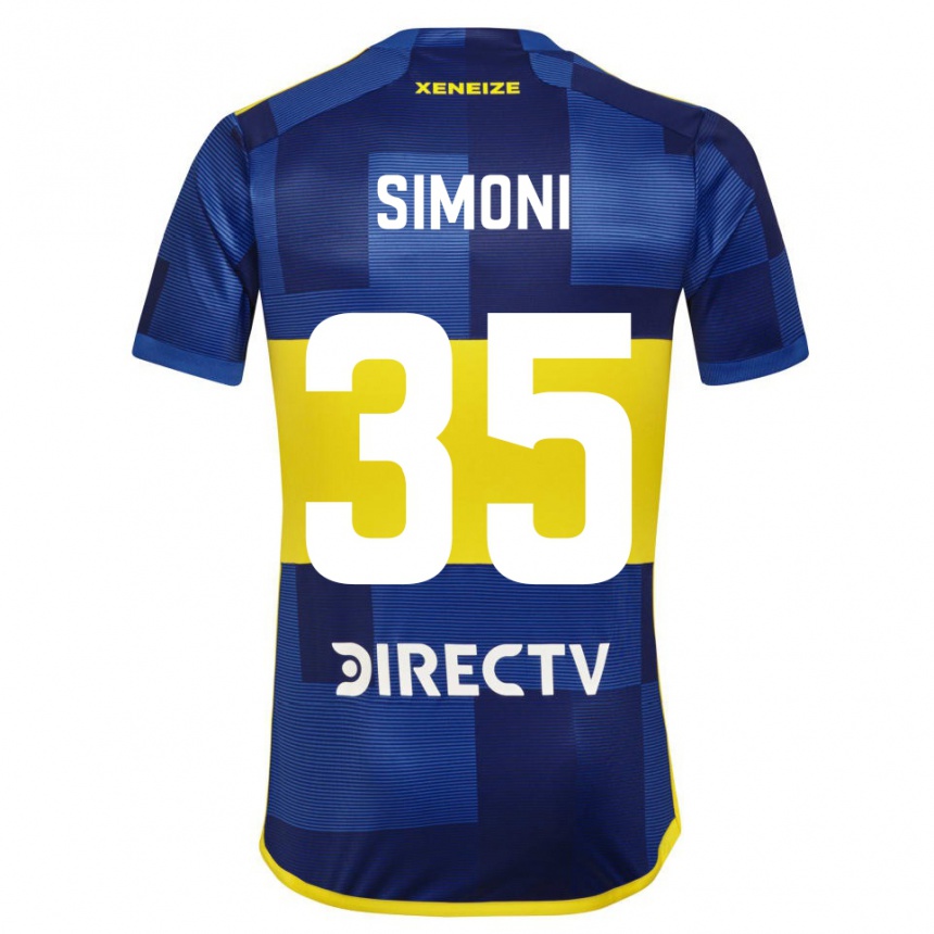 Niño Fútbol Camiseta Valentino Simoni #35 Azul Amarillo 1ª Equipación 2024/25 México