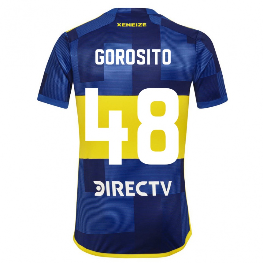 Niño Fútbol Camiseta Dylan Gorosito #48 Azul Amarillo 1ª Equipación 2024/25 México