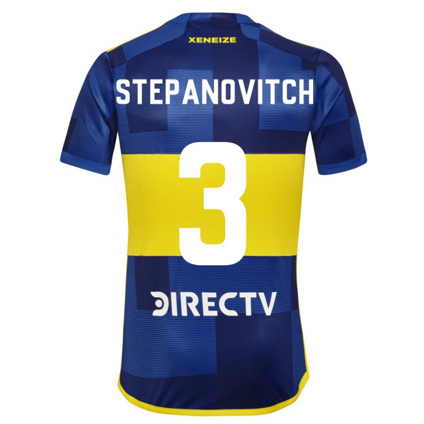 Niño Fútbol Camiseta Nicolás Stepanovitch #3 Azul Amarillo 1ª Equipación 2024/25 México