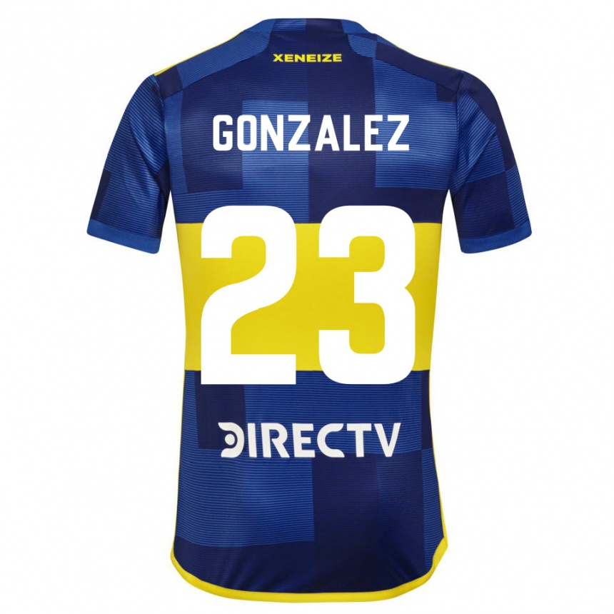 Niño Fútbol Camiseta Diego Gonzalez #23 Azul Amarillo 1ª Equipación 2024/25 México