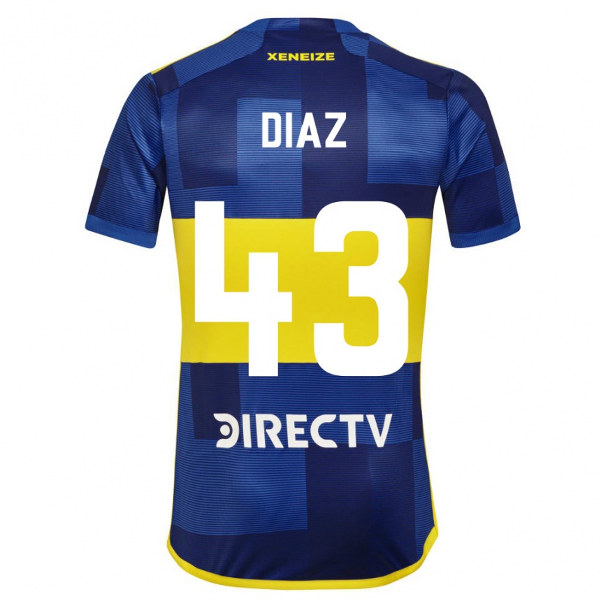 Niño Fútbol Camiseta Tomas Diaz #43 Azul Amarillo 1ª Equipación 2024/25 México