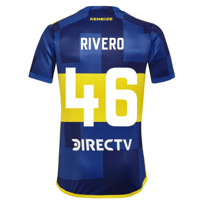 Niño Fútbol Camiseta Simon Rivero #46 Azul Amarillo 1ª Equipación 2024/25 México