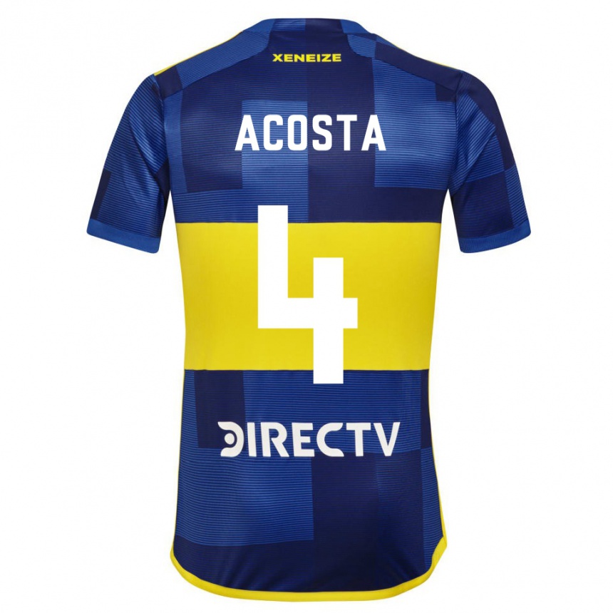 Niño Fútbol Camiseta Natan Acosta #4 Azul Amarillo 1ª Equipación 2024/25 México