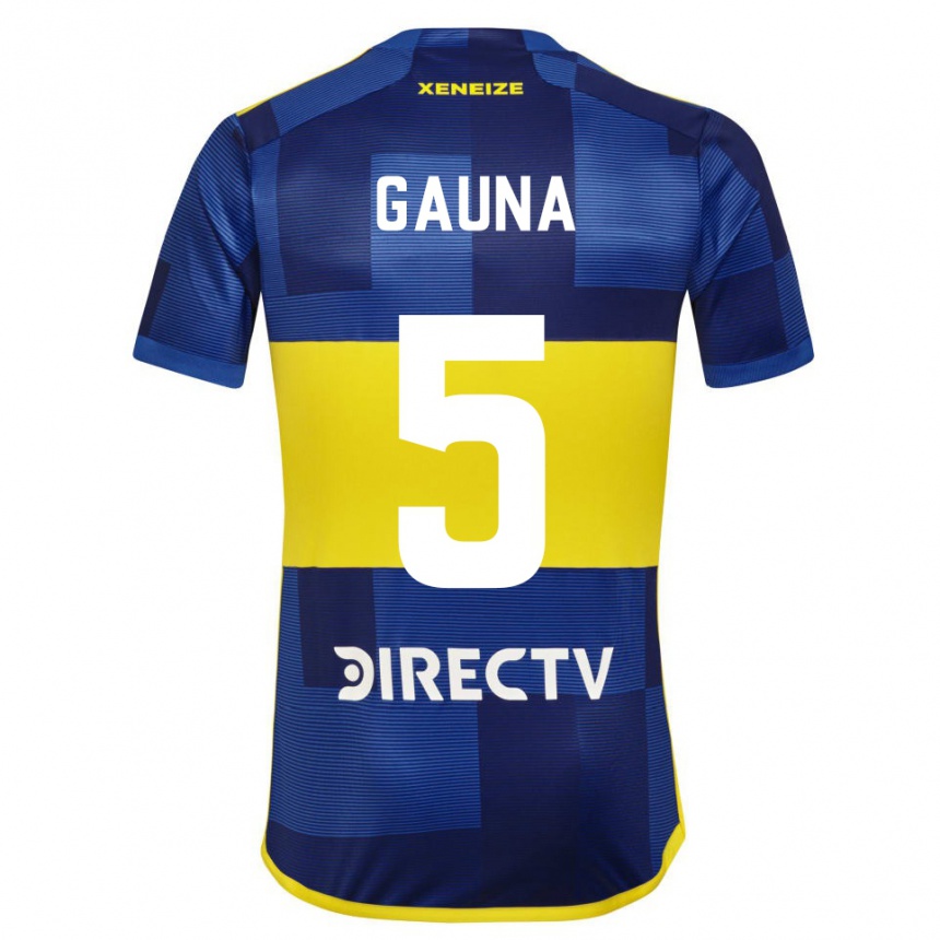 Niño Fútbol Camiseta Santiago Gauna #5 Azul Amarillo 1ª Equipación 2024/25 México