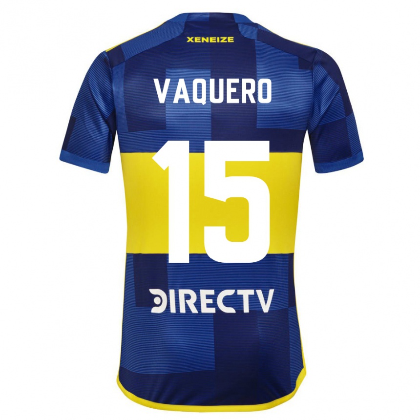 Niño Fútbol Camiseta Ivan Vaquero #15 Azul Amarillo 1ª Equipación 2024/25 México