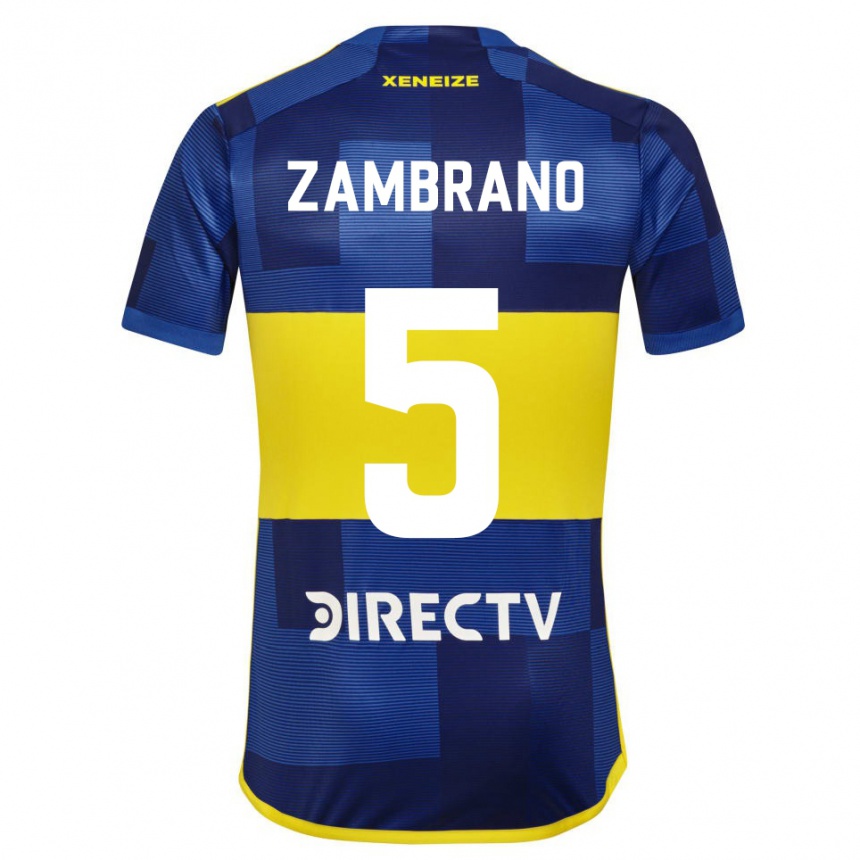 Niño Fútbol Camiseta Carlos Zambrano #5 Azul Amarillo 1ª Equipación 2024/25 México