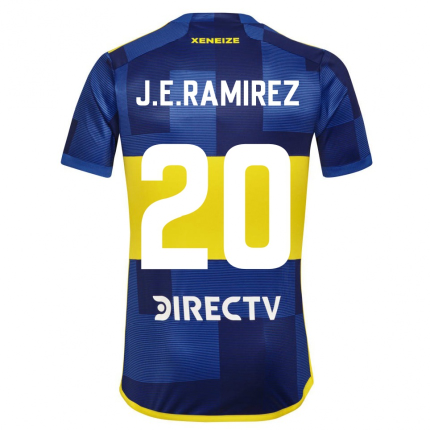 Niño Fútbol Camiseta Juan Edgardo Ramirez #20 Azul Amarillo 1ª Equipación 2024/25 México