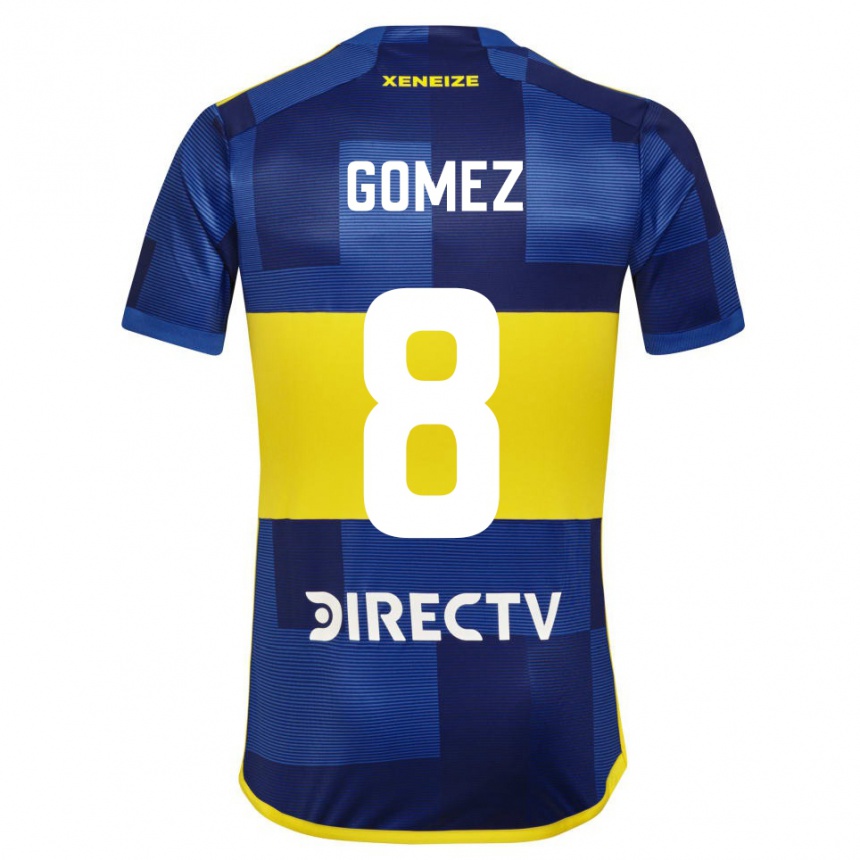 Niño Fútbol Camiseta Camila Gomez Ares #8 Azul Amarillo 1ª Equipación 2024/25 México