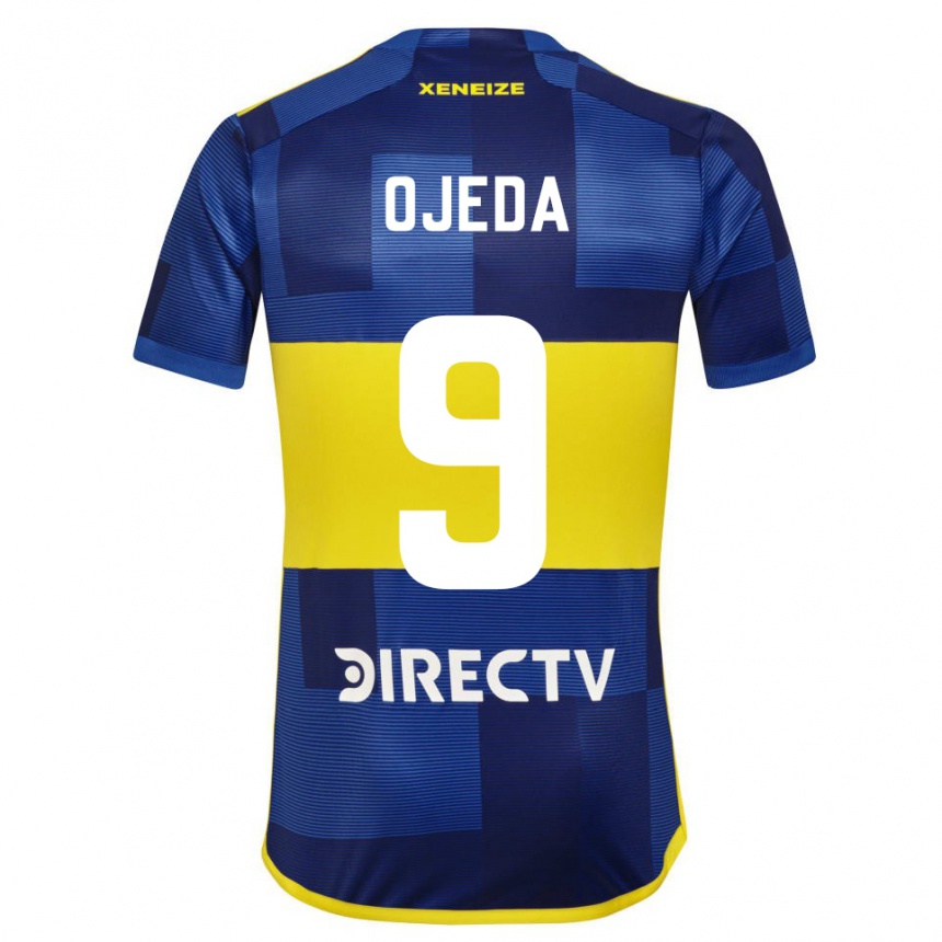 Niño Fútbol Camiseta Andrea Ojeda #9 Azul Amarillo 1ª Equipación 2024/25 México