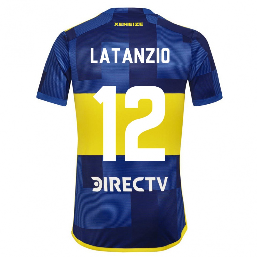 Niño Fútbol Camiseta Florencia Latanzio #12 Azul Amarillo 1ª Equipación 2024/25 México