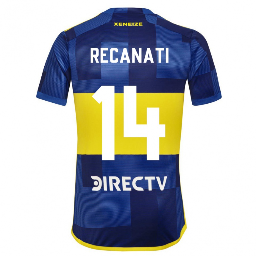 Niño Fútbol Camiseta Bianca Recanati #14 Azul Amarillo 1ª Equipación 2024/25 México