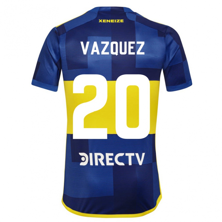 Niño Fútbol Camiseta Constanza Vazquez #20 Azul Amarillo 1ª Equipación 2024/25 México