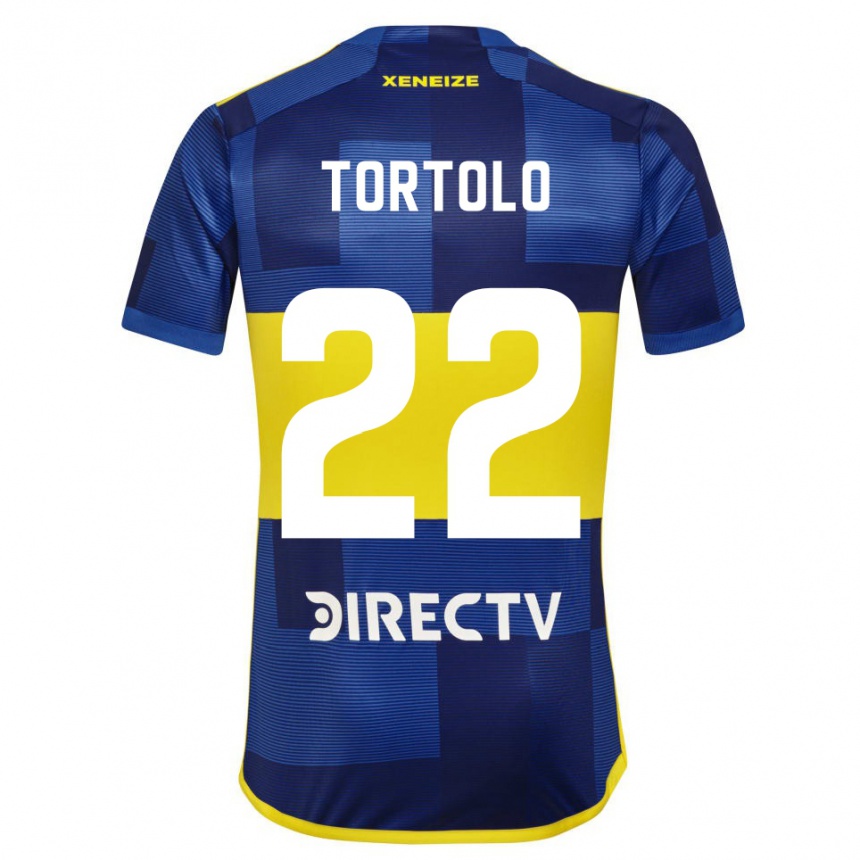 Niño Fútbol Camiseta Dulce Tortolo #22 Azul Amarillo 1ª Equipación 2024/25 México