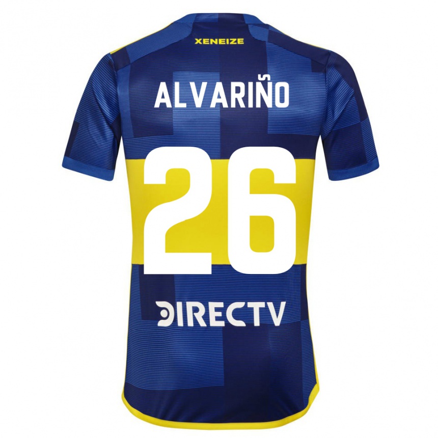 Niño Fútbol Camiseta Alexis Alvariño #26 Azul Amarillo 1ª Equipación 2024/25 México