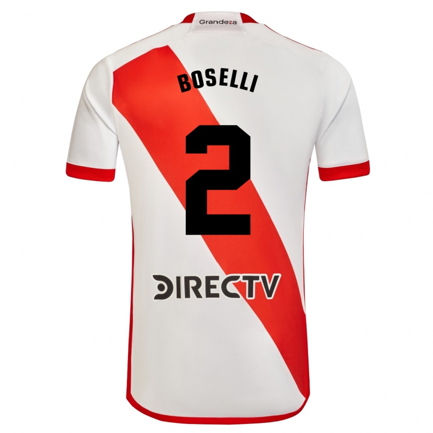 Niño Fútbol Camiseta Sebastián Boselli #2 Blanco Rojo 1ª Equipación 2024/25 México