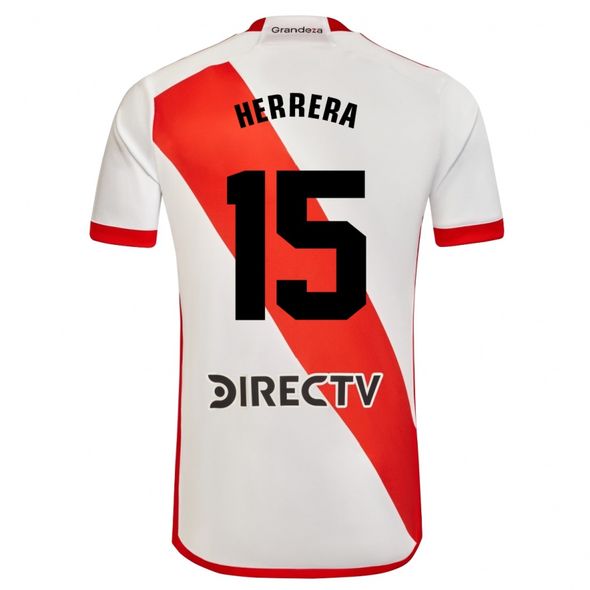 Niño Fútbol Camiseta Andrés Herrera #15 Blanco Rojo 1ª Equipación 2024/25 México