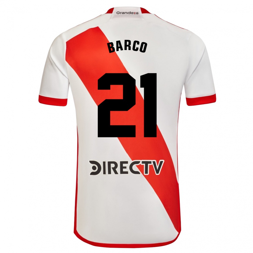 Niño Fútbol Camiseta Esequiel Barco #21 Blanco Rojo 1ª Equipación 2024/25 México