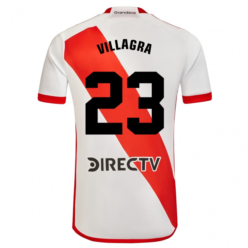 Niño Fútbol Camiseta Rodrigo Villagra #23 Blanco Rojo 1ª Equipación 2024/25 México