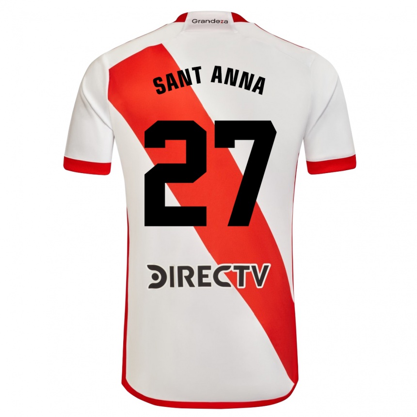 Niño Fútbol Camiseta Agustín Sant Anna #27 Blanco Rojo 1ª Equipación 2024/25 México