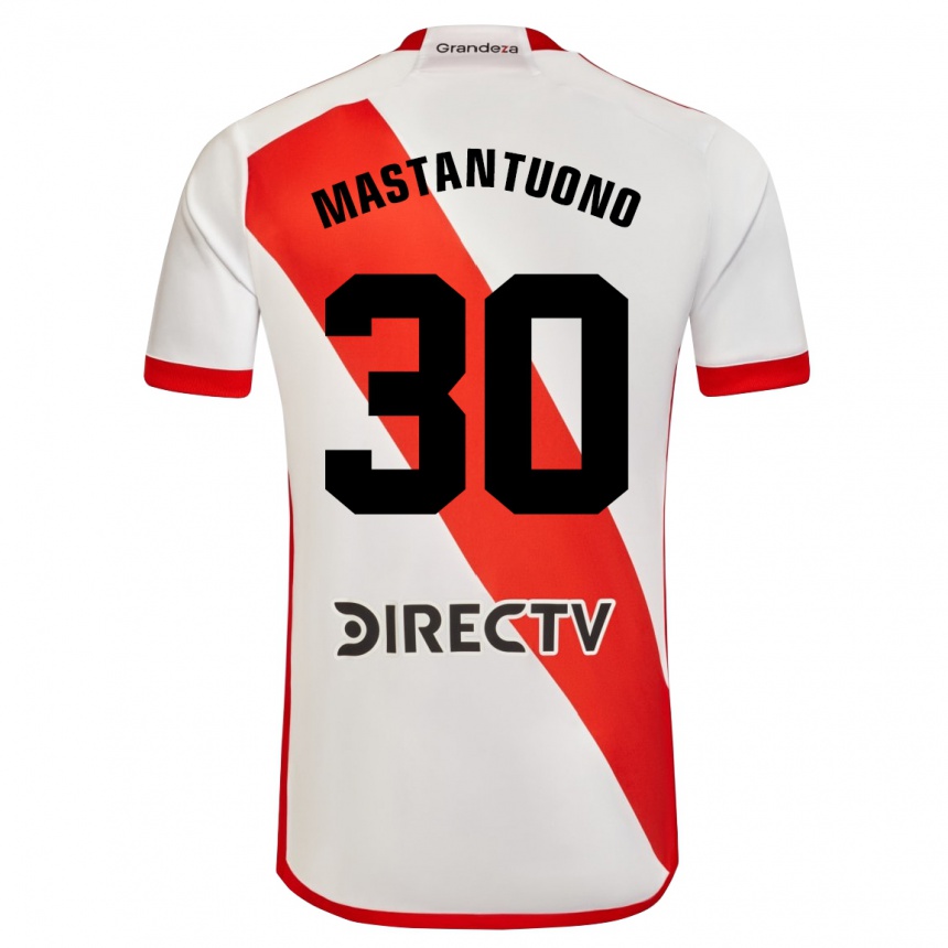 Niño Fútbol Camiseta Franco Mastantuono #30 Blanco Rojo 1ª Equipación 2024/25 México