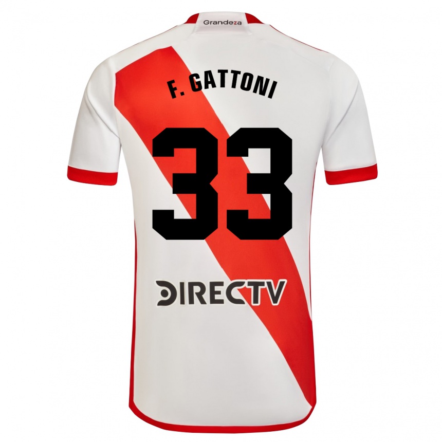 Niño Fútbol Camiseta Federico Gattoni #33 Blanco Rojo 1ª Equipación 2024/25 México