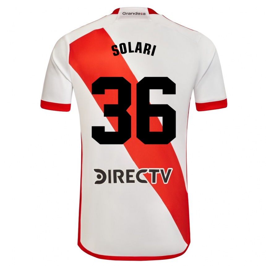 Niño Fútbol Camiseta Pablo Solari #36 Blanco Rojo 1ª Equipación 2024/25 México