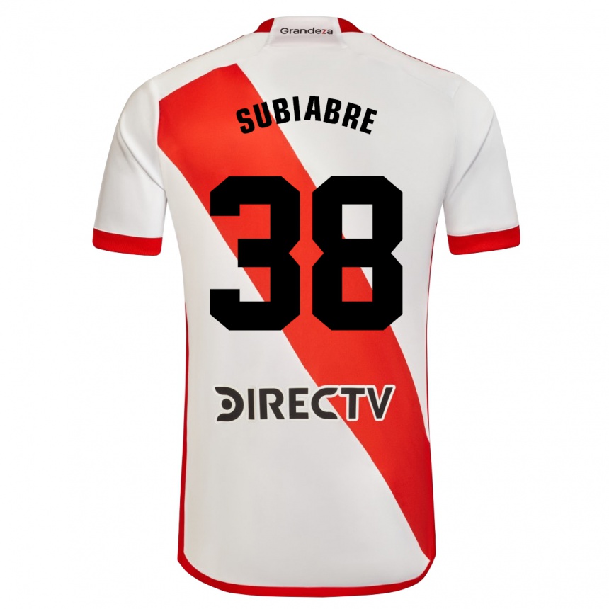 Niño Fútbol Camiseta Ian Subiabre #38 Blanco Rojo 1ª Equipación 2024/25 México