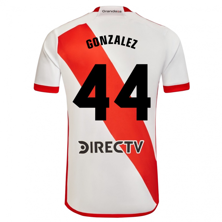 Niño Fútbol Camiseta Alexis González #44 Blanco Rojo 1ª Equipación 2024/25 México