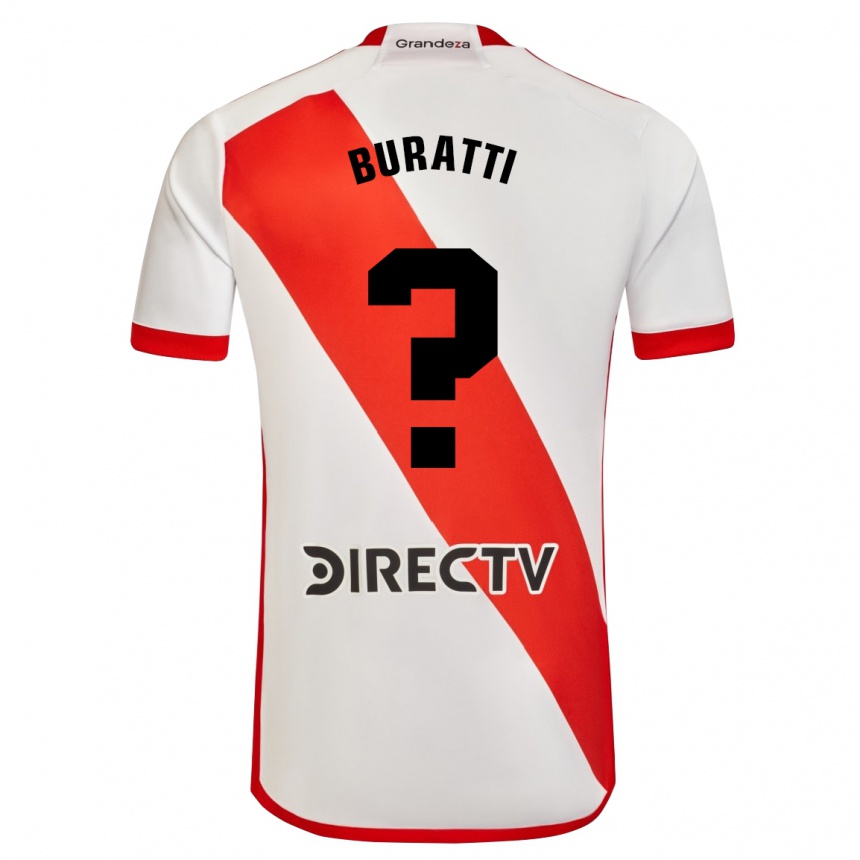 Niño Fútbol Camiseta Ramiro Buratti #0 Blanco Rojo 1ª Equipación 2024/25 México