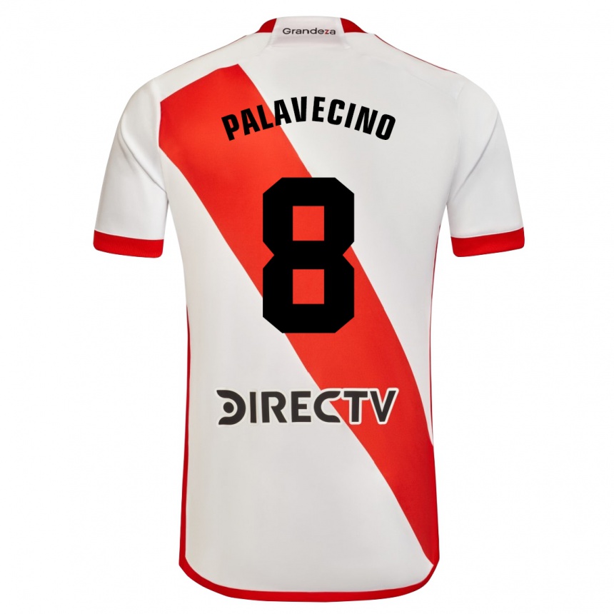 Niño Fútbol Camiseta Agustín Palavecino #8 Blanco Rojo 1ª Equipación 2024/25 México