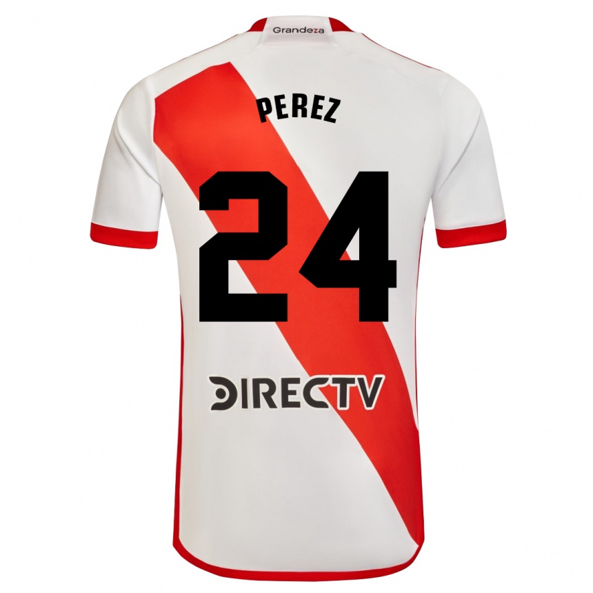 Niño Fútbol Camiseta Enzo Pérez #24 Blanco Rojo 1ª Equipación 2024/25 México