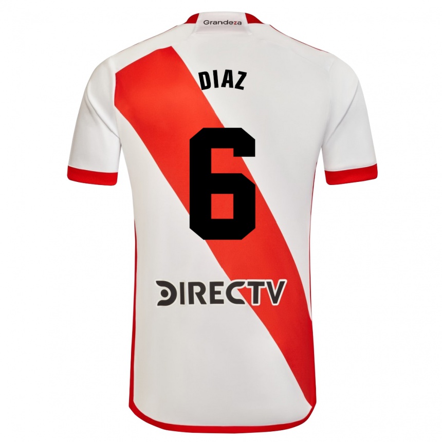 Niño Fútbol Camiseta Milagros Díaz #6 Blanco Rojo 1ª Equipación 2024/25 México