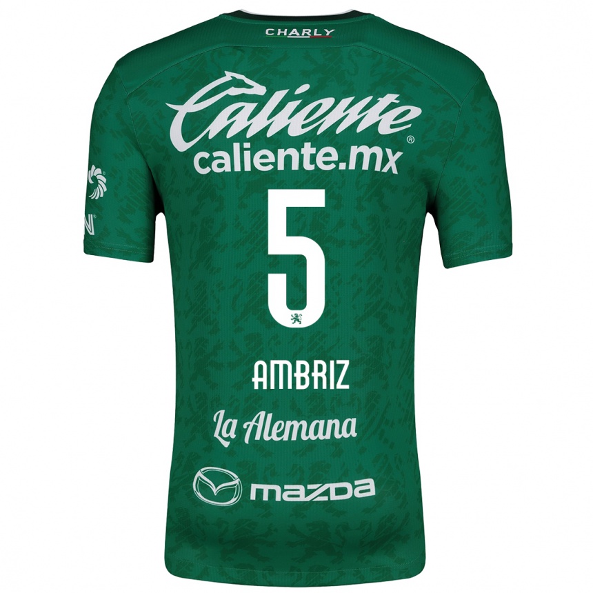 Niño Fútbol Camiseta Fidel Ambríz #5 Verde Blanco 1ª Equipación 2024/25 México