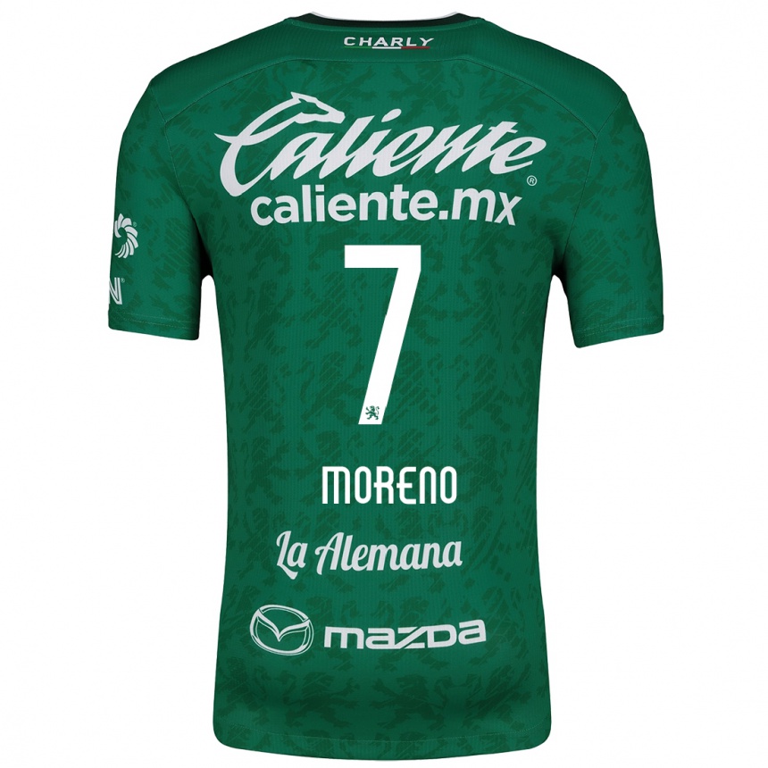 Niño Fútbol Camiseta Iván Moreno #7 Verde Blanco 1ª Equipación 2024/25 México