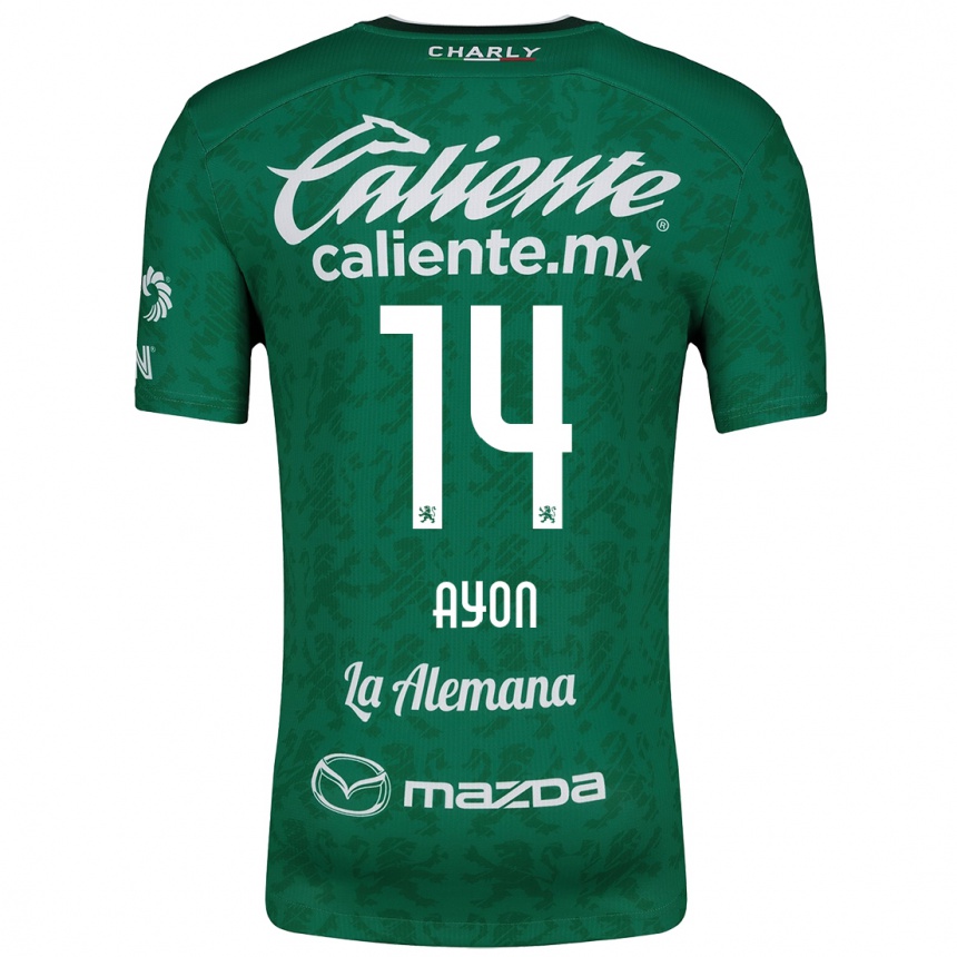 Niño Fútbol Camiseta Ettson Ayón #14 Verde Blanco 1ª Equipación 2024/25 México