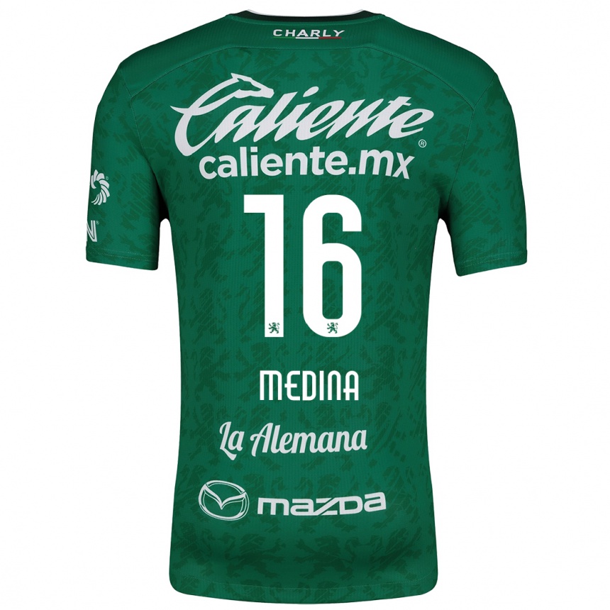 Niño Fútbol Camiseta Alan Medina #16 Verde Blanco 1ª Equipación 2024/25 México