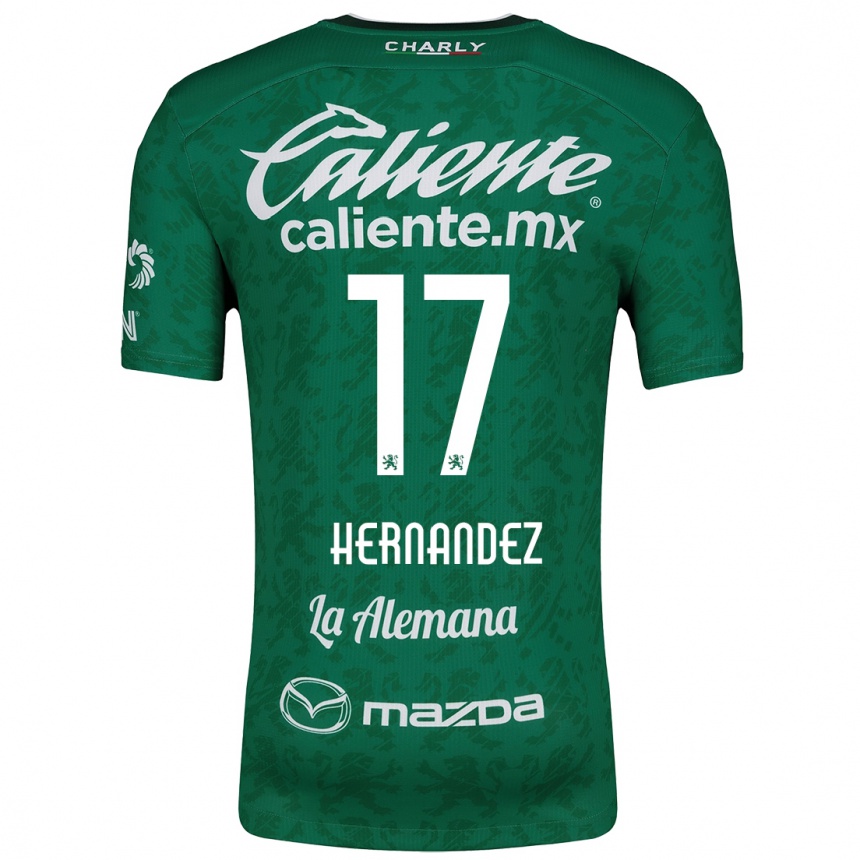 Niño Fútbol Camiseta Daniel Hernández #17 Verde Blanco 1ª Equipación 2024/25 México