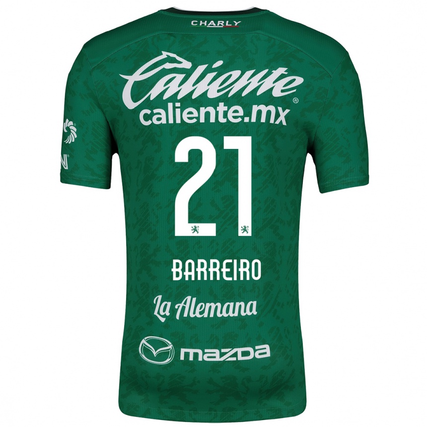 Niño Fútbol Camiseta Stiven Barreiro #21 Verde Blanco 1ª Equipación 2024/25 México