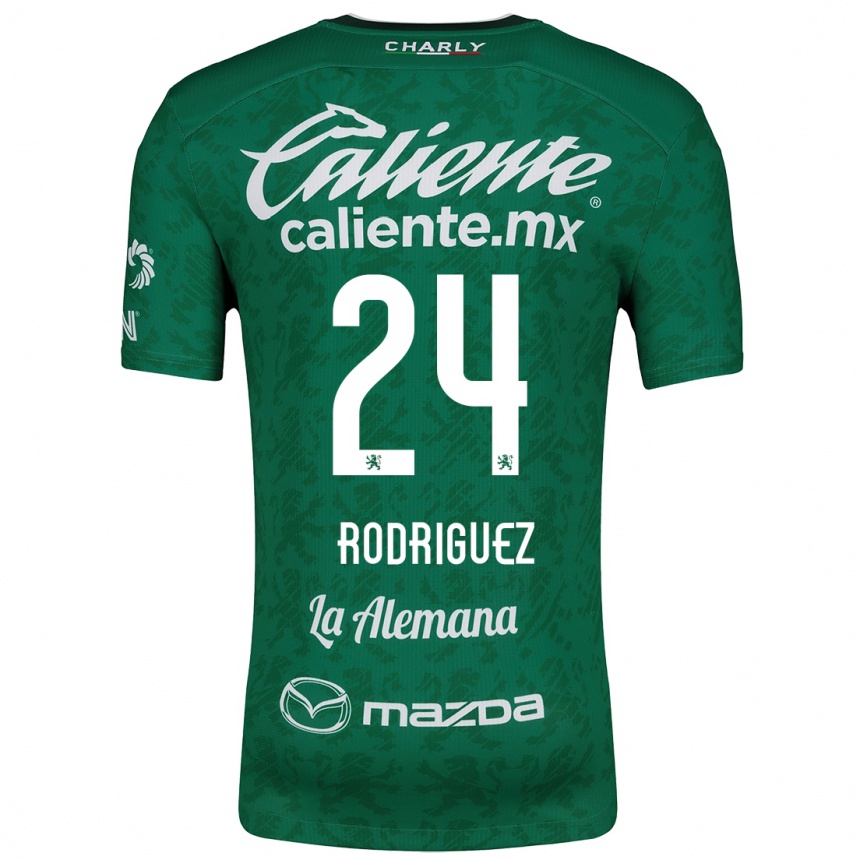 Niño Fútbol Camiseta Osvaldo Rodríguez #24 Verde Blanco 1ª Equipación 2024/25 México