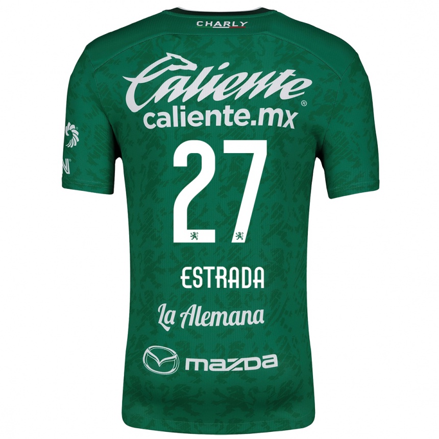 Niño Fútbol Camiseta Ángel Estrada #27 Verde Blanco 1ª Equipación 2024/25 México