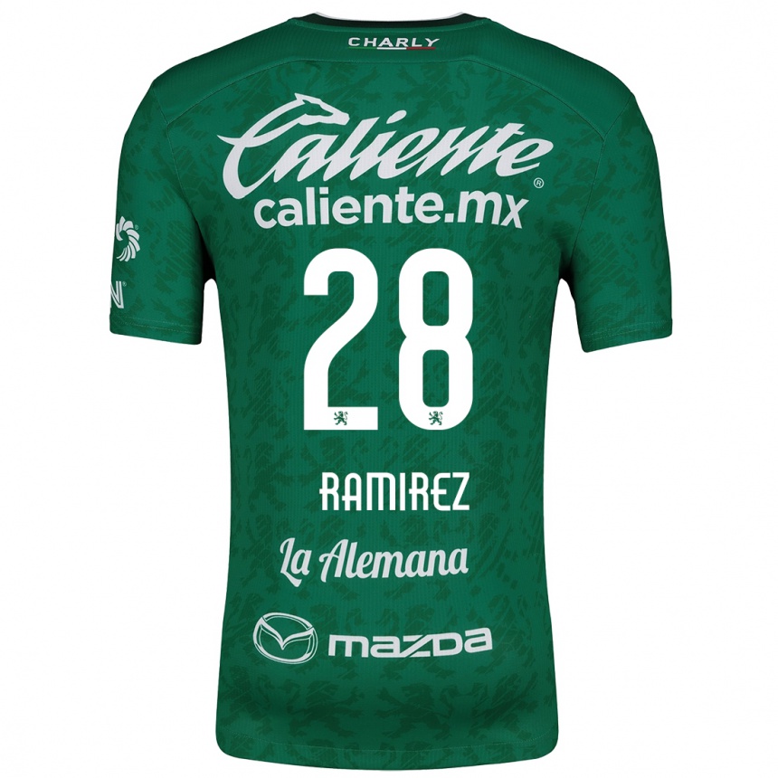 Niño Fútbol Camiseta David Ramírez #28 Verde Blanco 1ª Equipación 2024/25 México